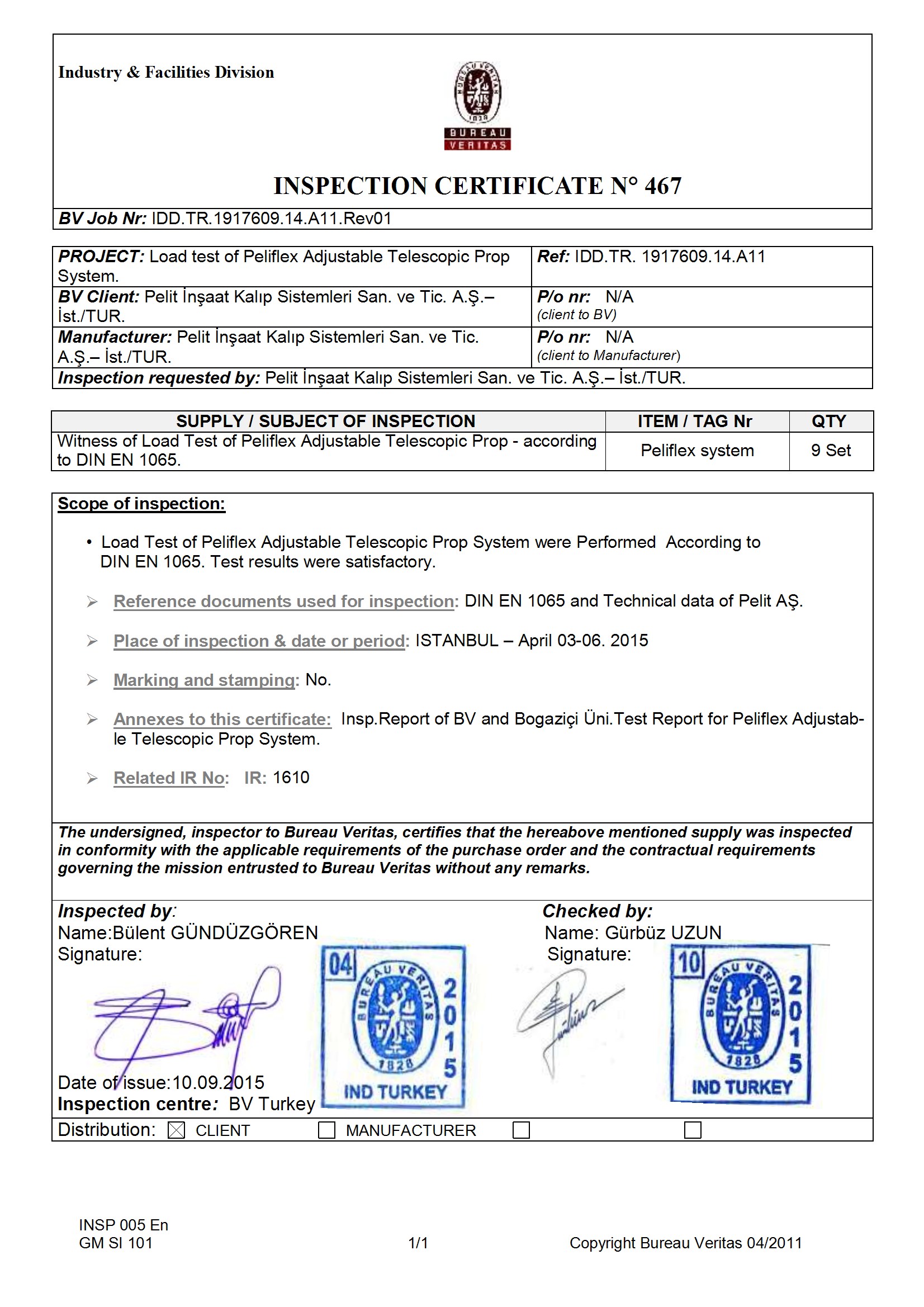 Peliflex Teleskobik Dikme Sistemi