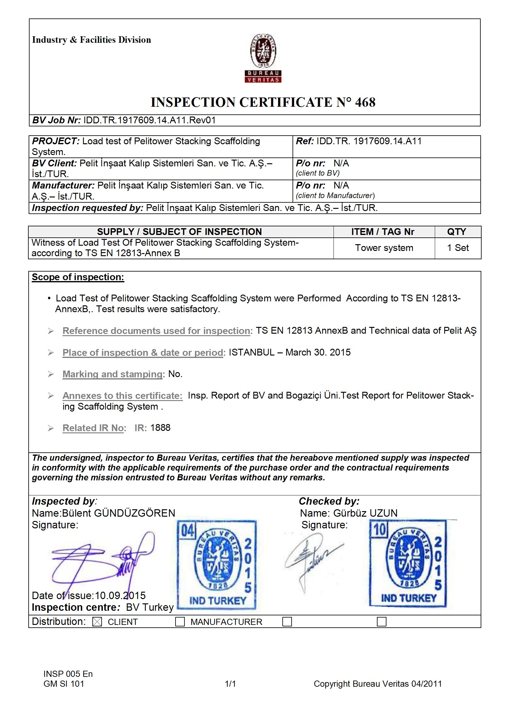 Pelitower Kovanlı İskele Sistemi